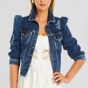Retrofete Ada Jean jacket puffy sleeve crop